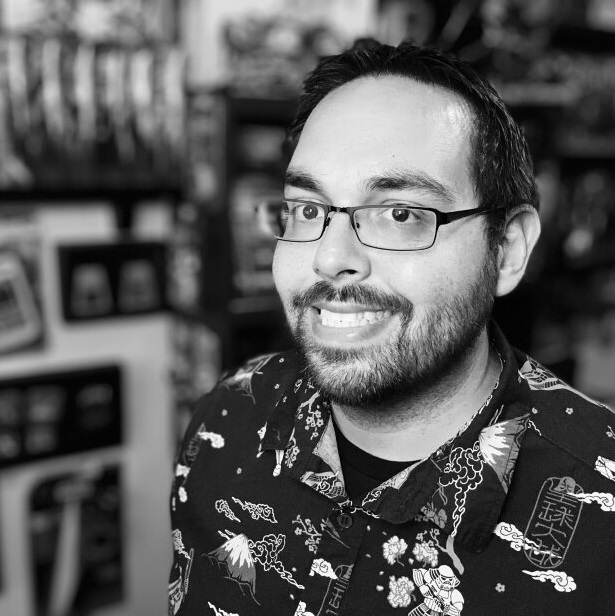 Black and white picture of Jordan Maision 